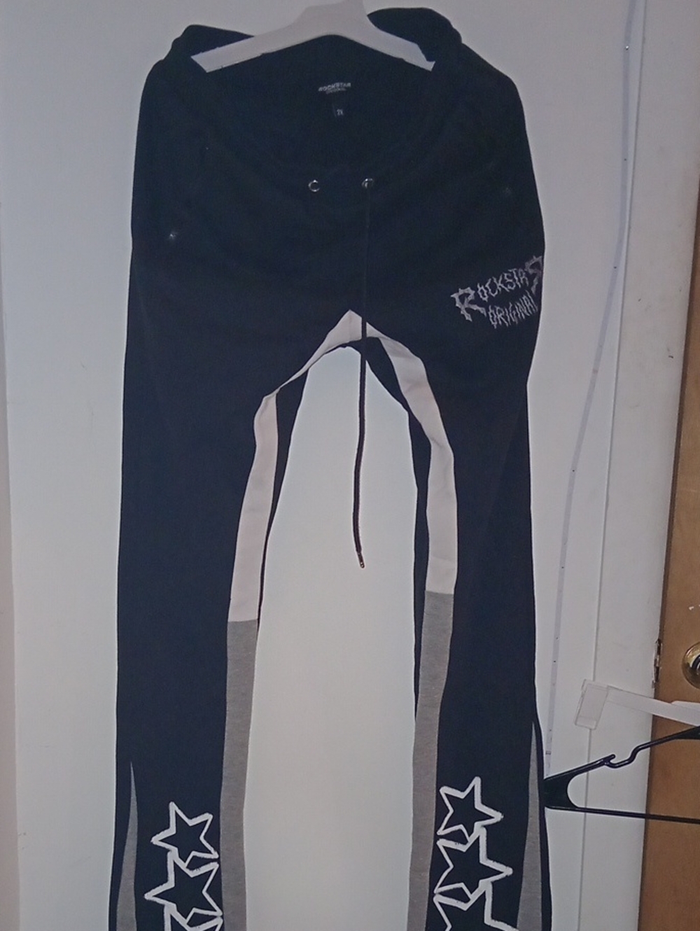 Rockstar Original Black Athletic Joggers with Star Accent